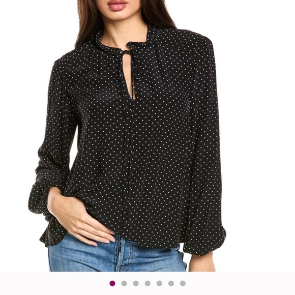 Maje Polka-Dot Sheer Blouse Size S - Picture 1 of 8